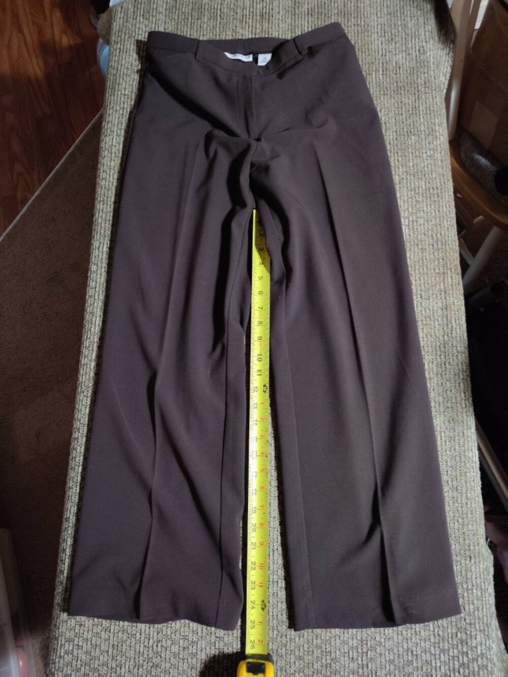 Sag Harbor Pants Women's Size 10 Brown Petite Stretch Straight Leg Trousers